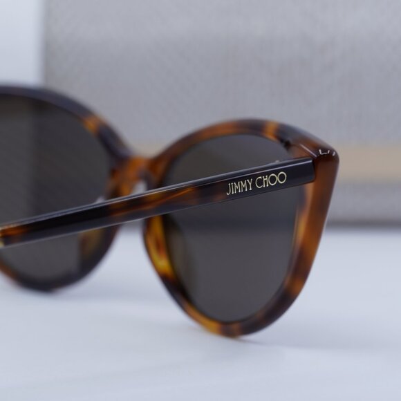 Jimmy Choo NADIA/S 008670 Cat Eye Sunglasses - Havana/Crystal/Brown - Picture 11 of 12
